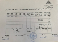 الجدول الدراسى لقسم تكنولوجيا الملابس لمرحلة الماجستير