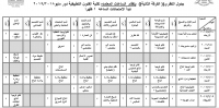 جدول النظرى الفرقة الثانية